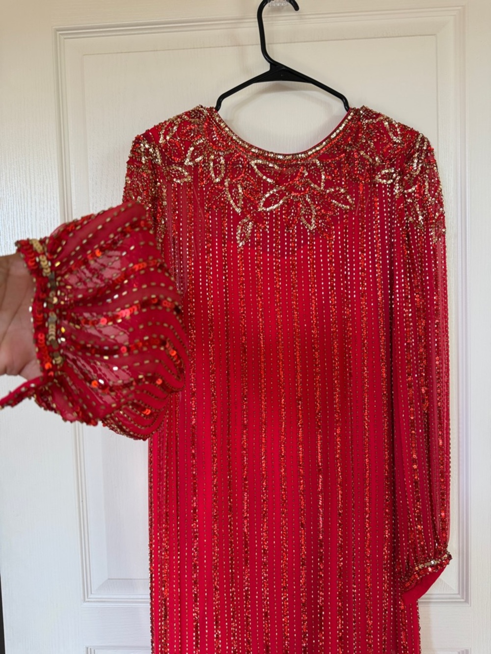 Vintage Victoria Royal Ltd Scarlet Dress with Sequins and Beading - Picture 7 of 17